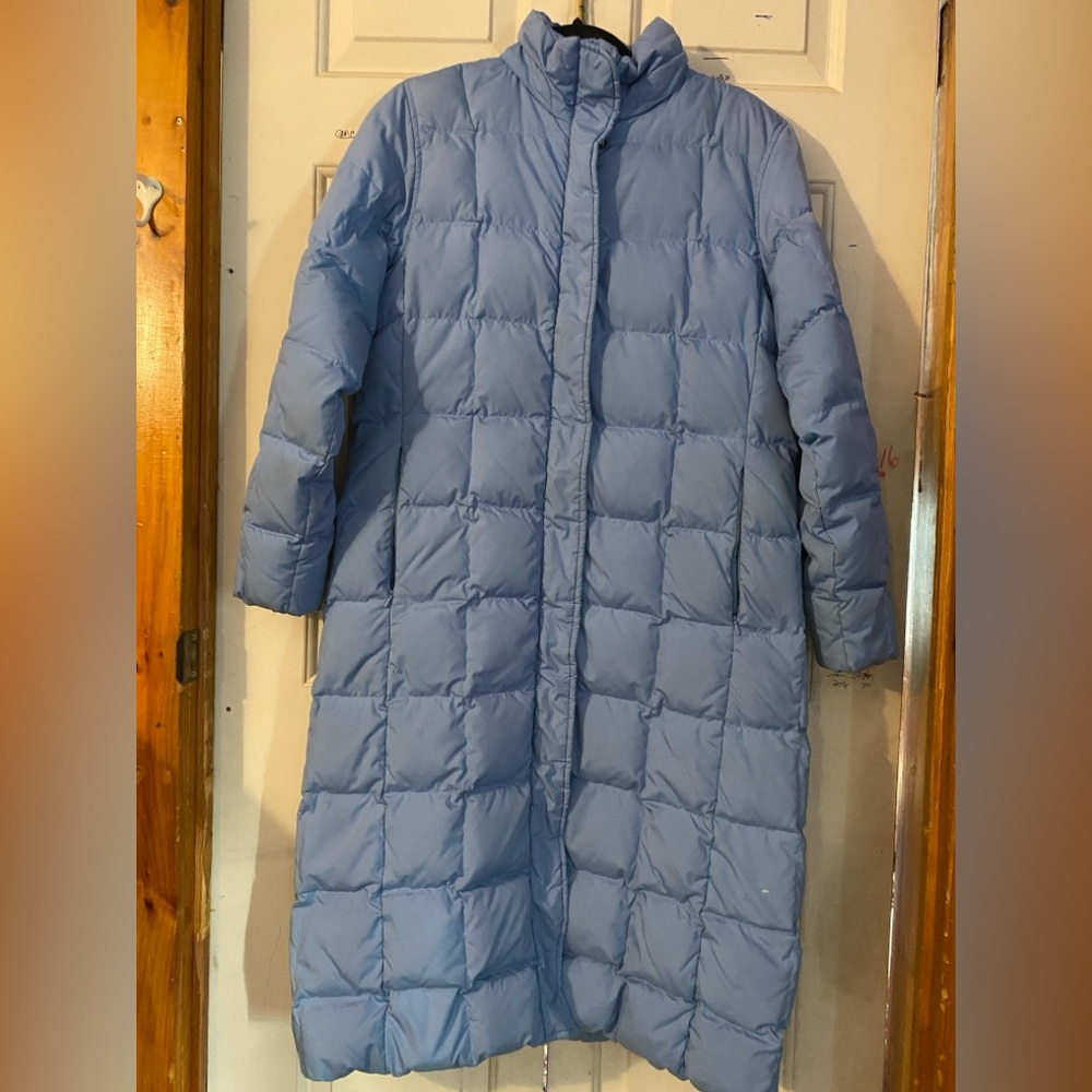 Lands' End Light Blue Long Puffer Coat